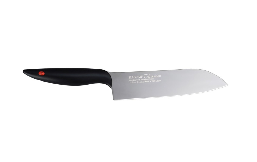 Helios szkło: Kasumi Nóż Santoku kuty Titanium dł. 18 cm, grafit (K-22018)