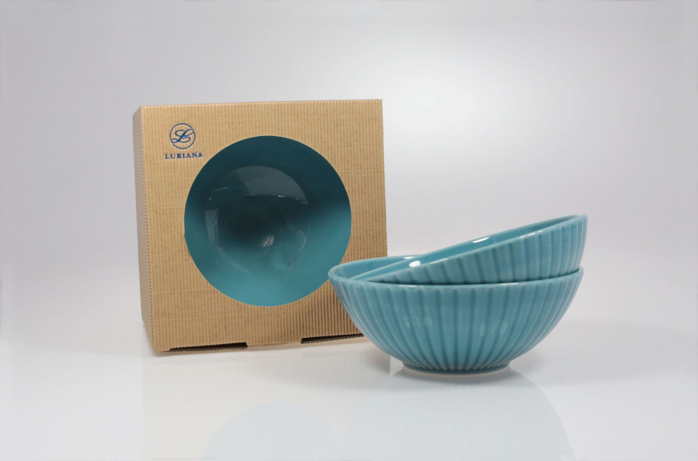 Helios szkło: Zestaw salaterek 17 cm / 6 szt. - K60 Daisy Turkus (3206DJ01K60T)