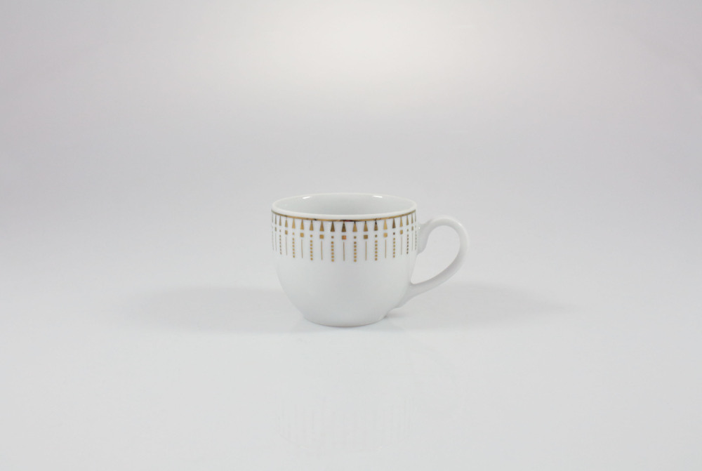 Helios szkło: Filiżanka 0,10 l - G682 YVONNE Złoty Miraż + Spodek 12,5 cm - G682 YVONNE Złoty Miraż
