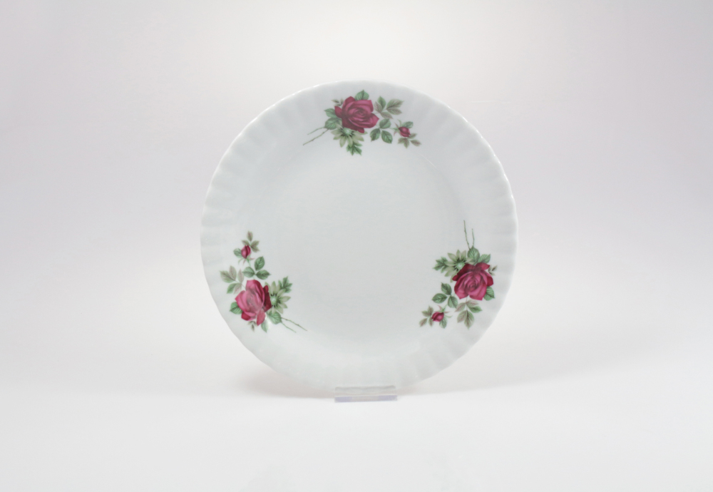 Helios szkło: Talerz deserowy 21 cm - B826 IWONA Bordowa róża