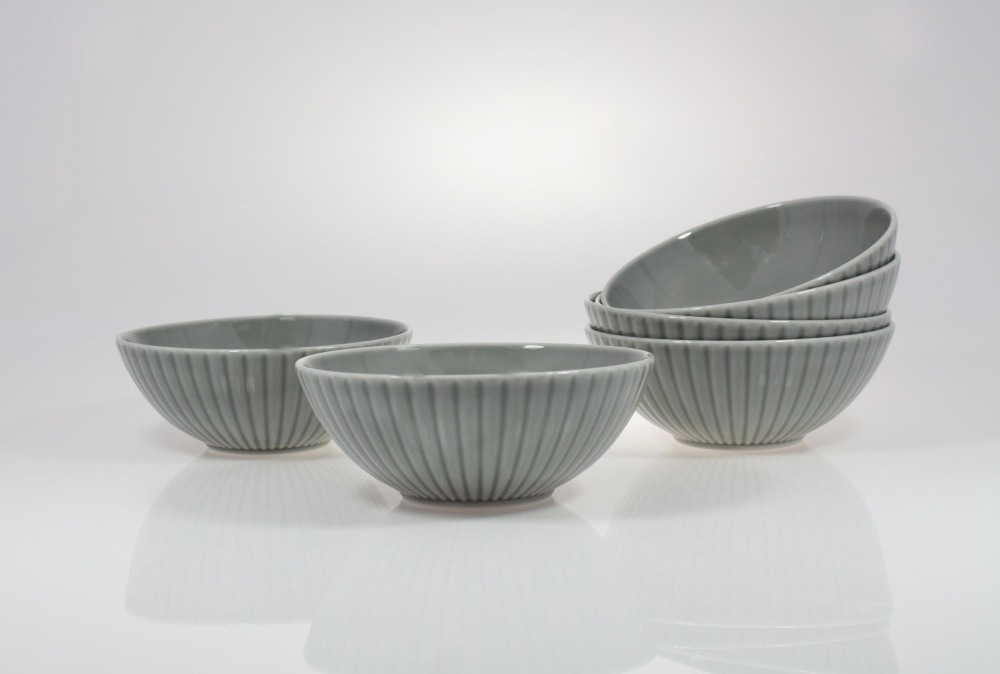 Helios szkło: Zestaw salaterek 17 cm / 6 szt. - K10 Daisy Szara (33206DJK10T1)