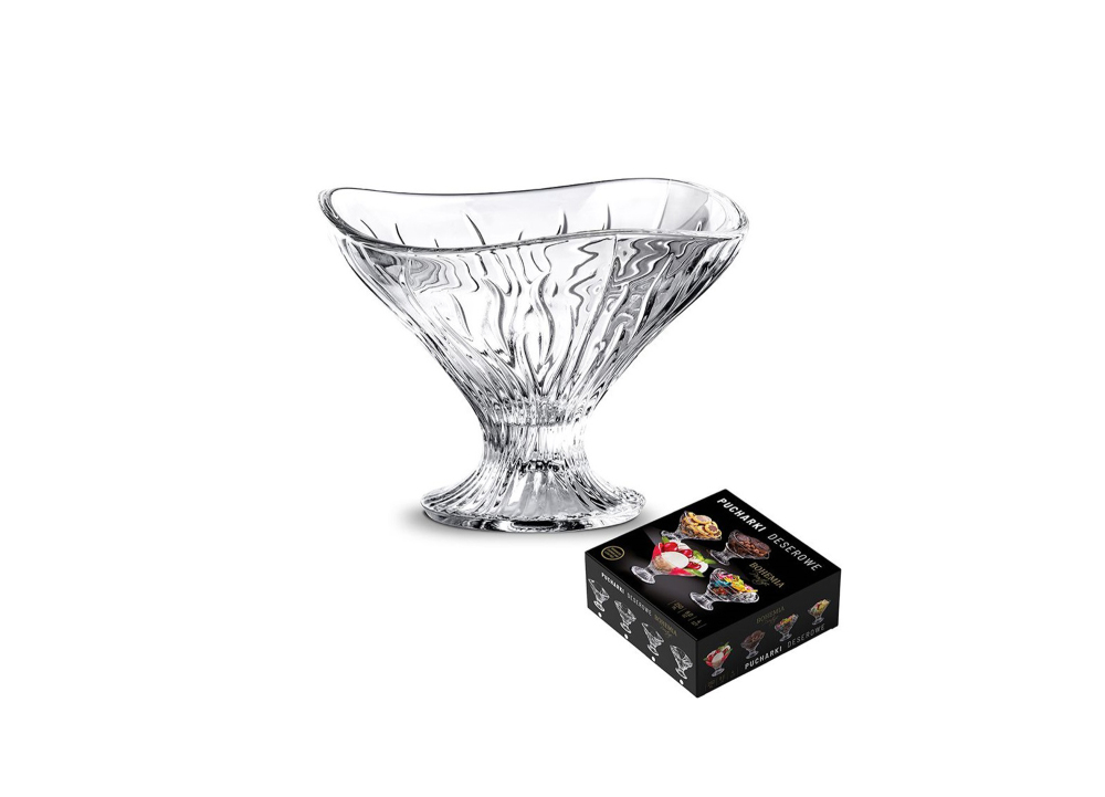 Helios szkło: Pucharki kryształowe do lodów 250 ml / 4 szt. - PRESTIGE (802510/1)