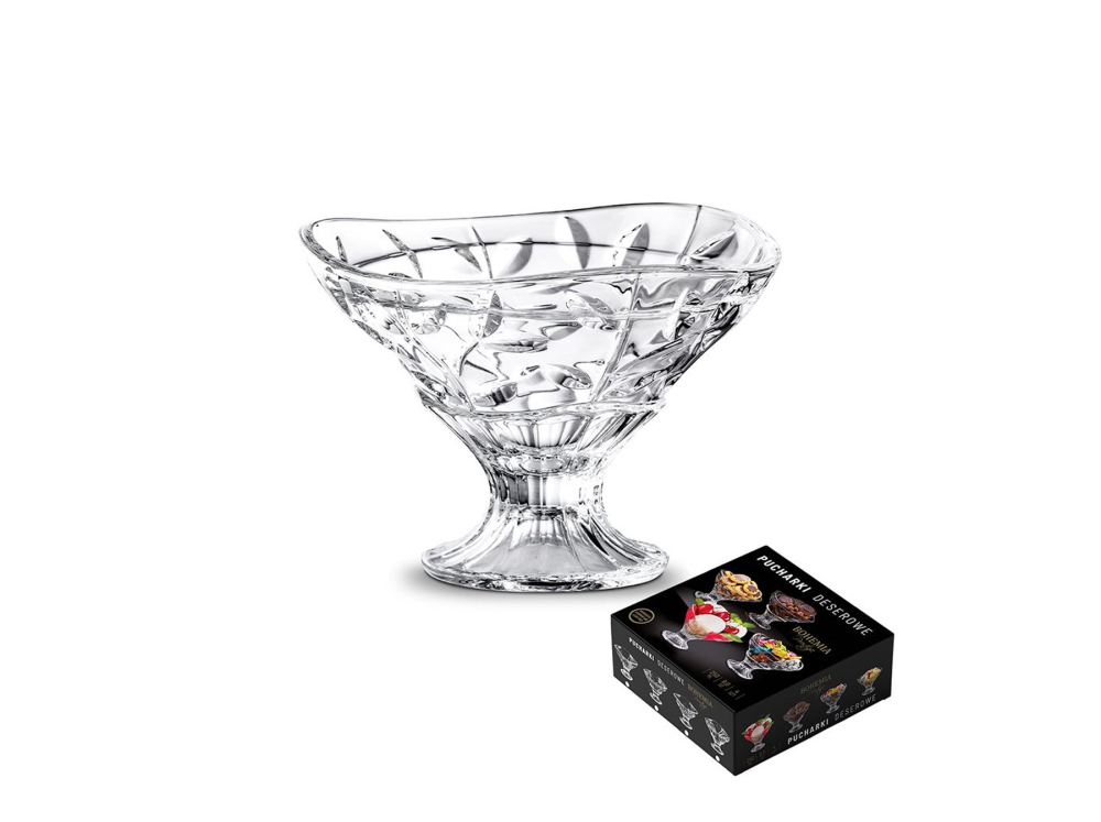 Helios szkło: Pucharki kryształowe do lodów 250 ml / 4 szt. - PRESTIGE (802510/4)