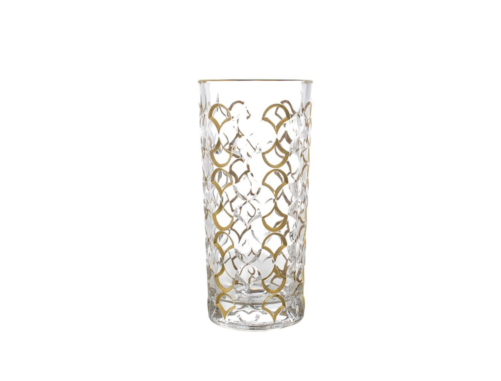 Helios szkło: Wazon kryształowy 28 cm - ARABESQUE GOLD (802732)