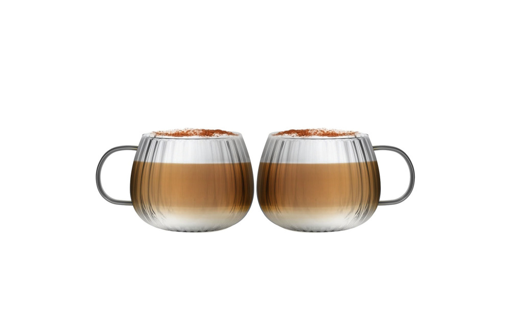 Helios szkło: Szklanki niskie z szarym uchem 350 ml / 2 szt.- TULIP (1203)