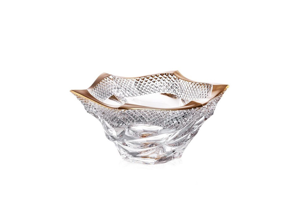 Helios szkło: Misa kryształowa 29,5 cm - Flamenco Pyramid Gold (907419)