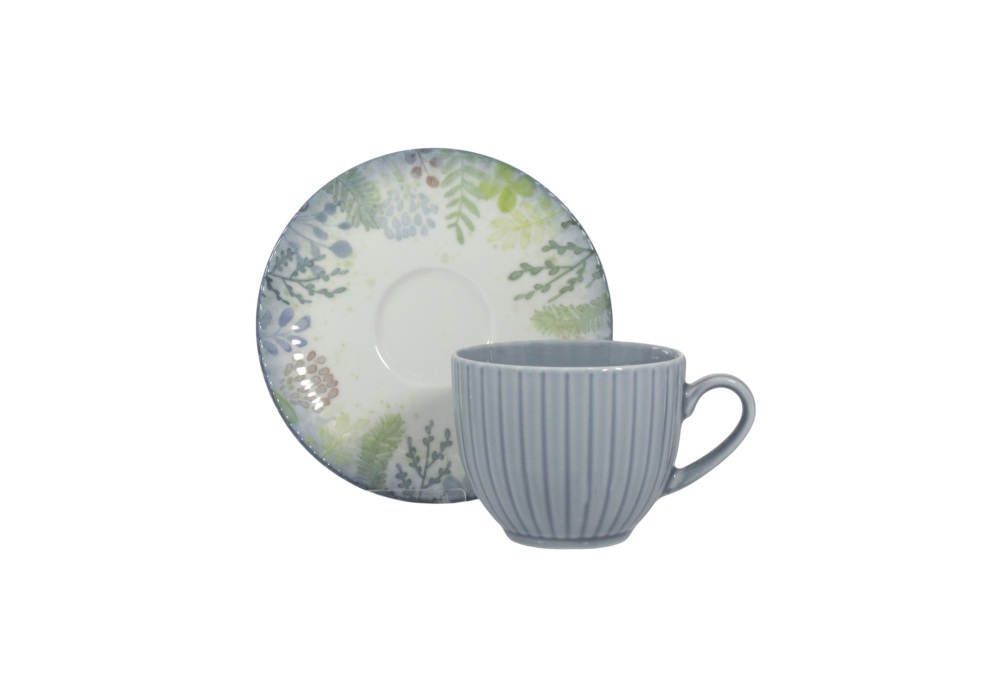 Helios szkło: Filiżanka 200 ml  ze spodkiem - 9144 DAISY Watercolor