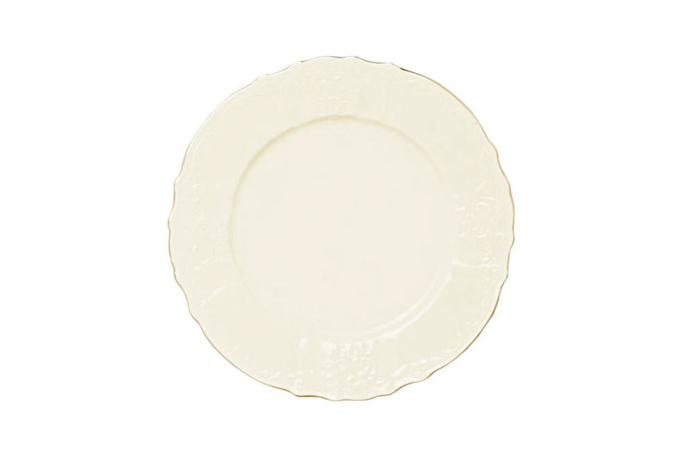 Helios szkło: Talerz płytki 27 cm - Bernadotte Ivory Gold (207995)