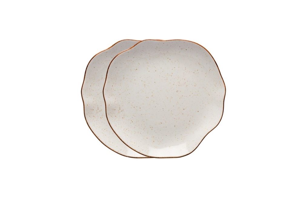 Helios szkło: Zestaw talerzy płytkich 28 cm / 2 szt. - 6833 STONE AGE / Beżowy