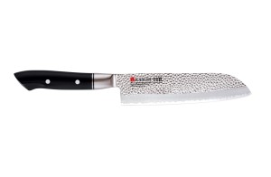 Helios szkło: Kasumi Nóż Santoku kuty VG10 HM dł. 18 cm młotkowany (K-74018)