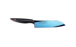 Helios szkło: Kasumi Nóż Santoku kuty Titanium dł. 18 cm, niebieski (K-22018-B)