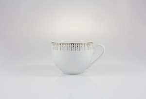 Helios szkło: Filiżanka 0,45 l - G682 YVONNE Złoty Miraż + Spodek 15,7 cm - G682 YVONNE Złoty Miraż
