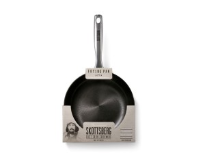 Helios szkło: Skottsberg Patelnia żeliwna 24 cm + Skórzane rękawice, uchwyty - 2 sztuki