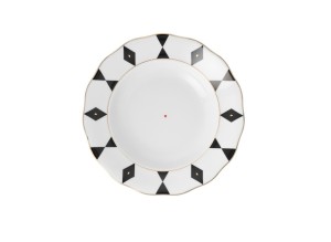 Helios szkło: W zestawie taniej: Talerz głęboki 22,5 cm G539 ALASKA Dama Kier + Talerz płytki 25 cm G539 ALASKA Dama Kier + Talerz płytki 19 cm G539 ALASKA Dama Kier