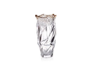 Helios szkło: Wazon kryształowy 30 cm - Flamenco Pyramid & Gold (887414)