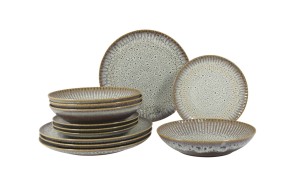 Helios szkło: Zestaw talerzy dla 4 osób - STONEWARE S009T Meteor
