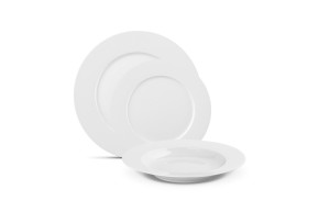 Helios szkło: Zestaw talerzy dla 6 osób / 18 części - Modern White (112A)