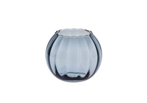 Helios szkło: Wazon optyk pionowy 15,5 cm - Home&Living / Szaro-Niebieski (D059)