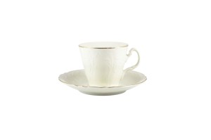 Helios szkło: Filiżanka 240 ml ze spodkiem - Bernadotte Ivory Gold (383652)