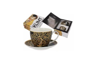 Helios szkło: Filiżanka 240 ml ze spodkiem - G. Klimt  / Drzewo życia (532-8213)