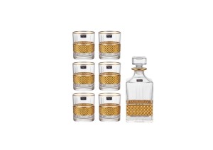 Helios szkło: Komplet do whisky 1+6 - Elegante Royal GOLD (963705)
