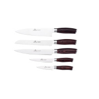 Komplet 5 noży kuchennych w bloku - 991 DECO Black