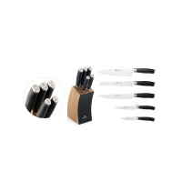 Komplet 5 noży kuchennych w bloku - 991 DECO Black