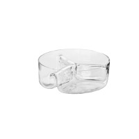 Przezroczysta salaterka 24 cm Sweet and Savoury marki Krosno Glass S.A. o nowoczesnym kształcie z trzema wewnętrznymi przegrodami wykonana z wysokiej jakości