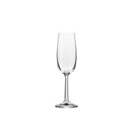 Kieliszek do szampana Pure marki Krosno Glass o pojemności 175 ml. Przezroczyste szkło o smukłym, eleganckim kształcie na wysokiej nóżce, widok na wprost.
