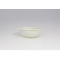 Biała salaterka RAK Porcelain z serii NABUR o średnicy 15 cm. Naczynie o minimalistycznym designie i gładkiej powierzchni, ukazane z profilu na jasnym tle.