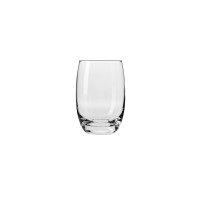 Przezroczysta szklanka 360 ml Elite marki Krosno Glass S.A. o zaokrąglonym, nowoczesnym kształcie, ukazana w ujęciu frontalnym na białym tle.