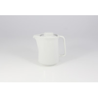 Biały porcelanowy imbryk Lubiana HEL o pojemności 1,00 l. Klasyczny czajnik z pokrywką, ujęty z profilu na jasnym tle, prezentujący minimalistyczny design.