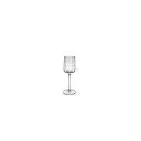 Kieliszek do wódki KROSNO Lux Reflection o pojemności 50 ml. Przezroczyste szkło o smukłej nóżce i czaszy zdobionej poziomymi, wypukłymi pierścieniami.