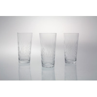 HANDMADE / Szklanki zdobione szlifem 350 ml - BEZBARWNE (9613)