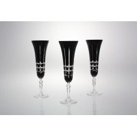 Kieliszki kryształowe do szampana 140 ml - BLACK (443 KR3)
