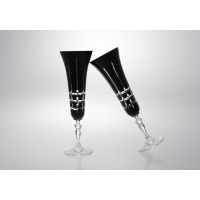 Kieliszki kryształowe do szampana 140 ml - BLACK (443 KR3)