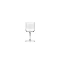 Szklany świecznik na nodze Glamour od Krosno Glass S.A. o wysokości 20 cm. Przezroczyste naczynie o cylindrycznym kształcie osadzone na smukłej nóżce i