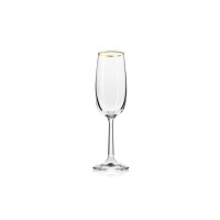 Kieliszki do szampana 170 ml / 6 szt. - BASSIC Glass / Złoty Pasek (FKMA357)
