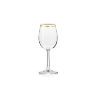 Kieliszki do wina 250 ml / 6 szt. - BASSIC Glass / Złoty Pasek (FKMA357)