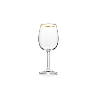 Kieliszki do wina 350 ml / 6 szt.- BASSIC Glass / Złoty Pasek (FKMA357)