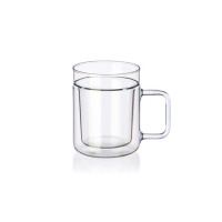 Szklanki z uchem z podwójną ścianką 200 ml / 2 szt. - TWIN (2322/2)