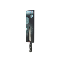 Nóż siekacz 15 cm Richardson Sheffield Sabatier w czarnym opakowaniu z informacją o 30-letniej gwarancji, pełnym trzpieniu i stali X50CrMoV15. Widok produktu w