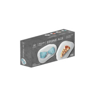 Zestaw 6 filiżanek Lubiana Stone Age 100 ml w ceglastym kolorze. Opakowanie z nadrukiem nazwy kolekcji, prezentujące nowoczesny design naczyń o surowej