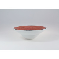 Talerz głęboki do pasty 26 cm - 6630W Kaszub (ceglasty/czarny)