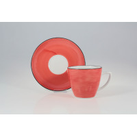 Filiżanka 350 ml ze spodkiem - 6591H Beata, Dorota (coral)