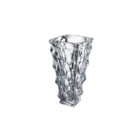 Wazon kryształowy Casablanca marki Bohemia o wysokości 30,5 cm. Przezroczyste naczynie o geometrycznym, fasetowanym kształcie z dynamiczną, rzeźbiarską