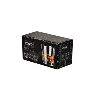 Opakowanie dwóch szklanek do whisky Krosno Duet o pojemności 390 ml. Czarne pudełko z nadrukiem produktu, logo marki i informacją o polskiej produkcji.