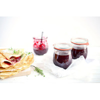 Słoiki z pokrywką, uszczelką i 2 zapinkami / 220 ml - WECK Tulip (WE-762-60PUZ)