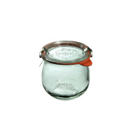 Słoiki z pokrywką, uszczelką i 2 zapinkami / 370 ml - WECK Tulip (WE-746-80PUZ)