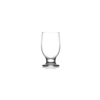 Przezroczysta szklanka LAV Ren o pojemności 305 ml na krótkiej, stabilnej nóżce. Klasyczny, elegancki design wykonany z gładkiego szkła, widok na wprost.
